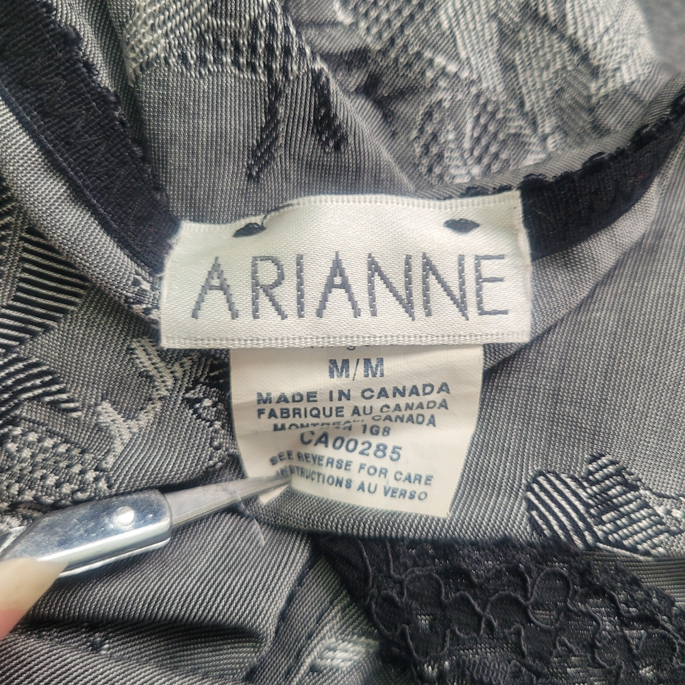 Vintage Y2K Arianne Lace Trim Floral Corset Tank Top Sz M Gray Grunge Whimsigoth - Picture 4 of 8